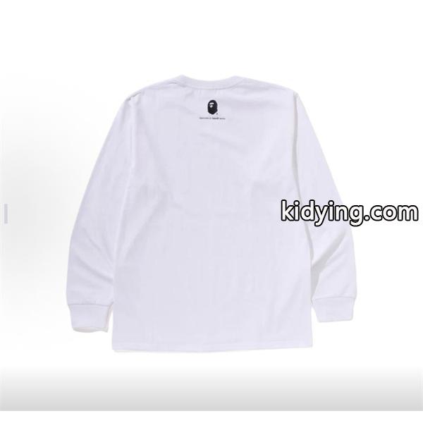 ブラック 長袖 T シャツ ベイプ BAPE スーパーコピー 秋冬ストリートクラシック ユニセックス-3
