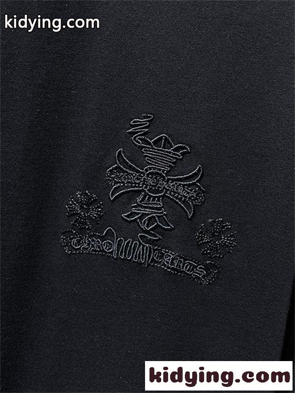 ブラック ホワイト 半袖Tシャツ Chrome Hearts クロムハーツ コピー トーンオンサークルロゴ バックグラフィック クルーネック リラックスシルエット-2