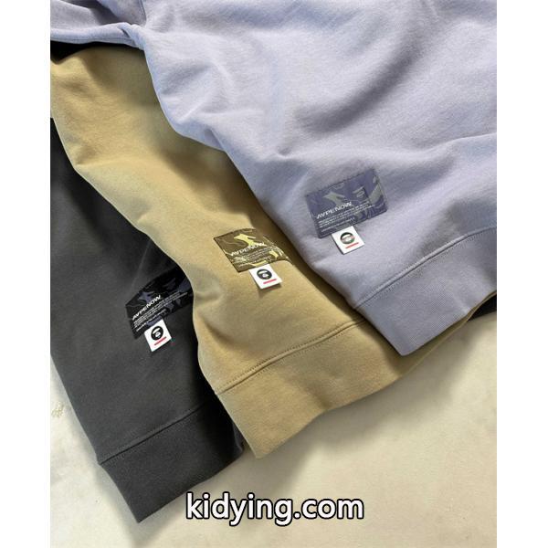 ライトブルー × カーキ × ブラック 3 色 円领 スウェット ベイプ BAPE コピー 秋冬 シンプル ユニセックス-6