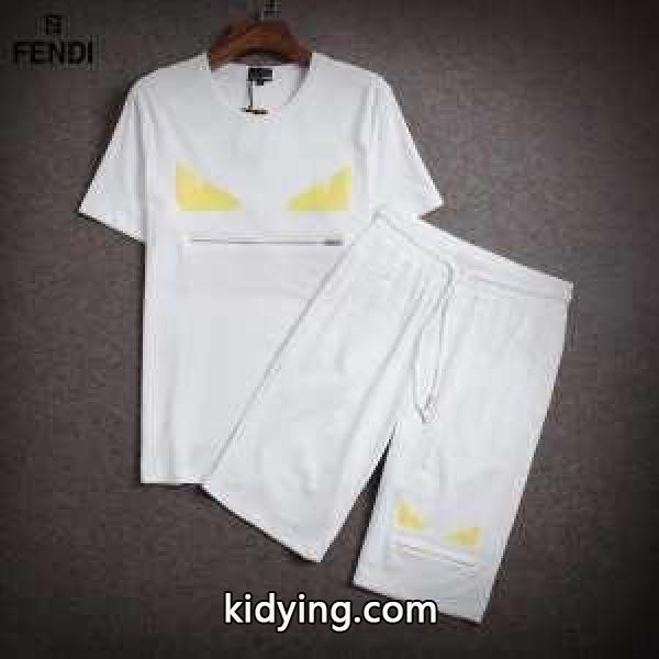 2015 選べる極上 フェンディ FENDI 半袖Tシャツ 上下セット 3色可選_フェンディ FENDI_ブランド コピー 激安(日本最大級)-1