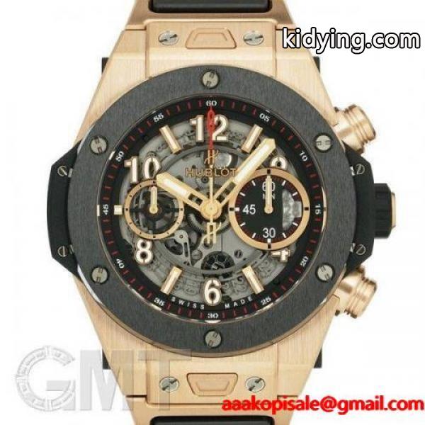 ウブロ ビッグバン ウニコ キング ゴールド セラミック 411OM1180OM※ HUBLOT 男性のためのクロノグラフ腕時計-0
