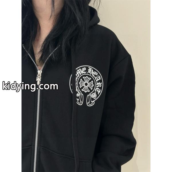 バックロゴ主役 クロムハーツ Chrome Hearts コピー パーカー 存在感抜群 ストリート定番-6