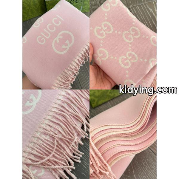 GUCCI グッチ コピー フェミニン ストール ピンク 肌触り良好 防寒-5
