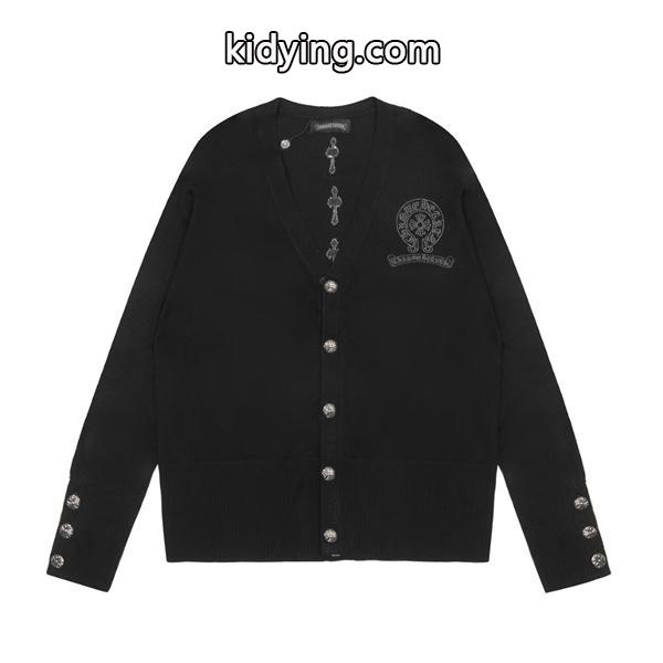 驚きの破格値大人気 ボタン CHROME HEARTS クロムハーツカーディガンコピー柔らかいニットブランド コピー 激安(日本最大級)-0