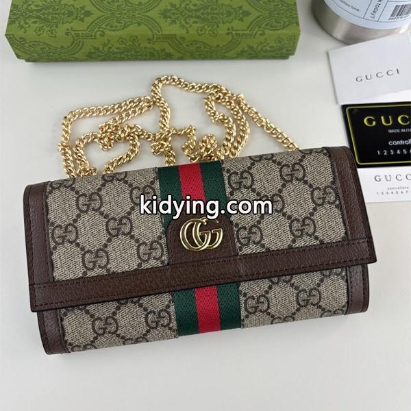 GUCCI コピー チェーンウォレット GGスプリーム ウェブライン ゴールドチェーン レガント グッチ-0