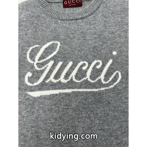 白ロゴ刺繍 グレー グッチ GUCCI スーパーコピーセーター ユニセックス クラシック 2025秋冬必須-4