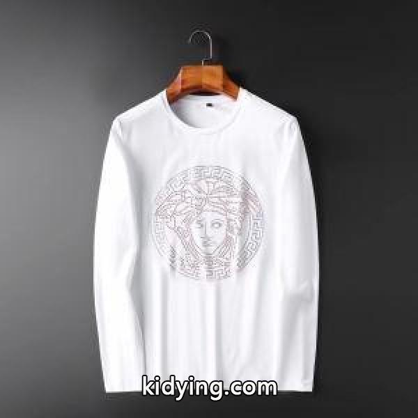 長袖Tシャツ 2色可選 ヴェルサーチ VERSACE 秋を感じるスタイルを楽しむ 2019秋冬におしゃれな着こなし_ヴェルサーチ VERSACE_ブランド コピー 激安(日本最大級)-1