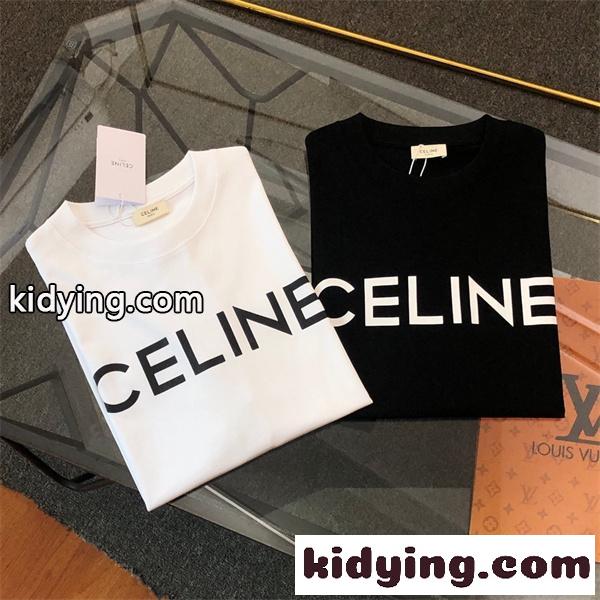 高品質CELINE セリーヌtシャツコピー2026春夏定番アイテムシンプルデザインユニセックス-2