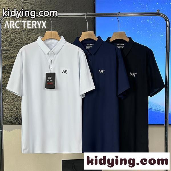 アークテリクス 偽物 ワンポイントロゴポロシャツ 半袖 通気速乾 軽量 シンプルスポーツ ARCTERYX-0