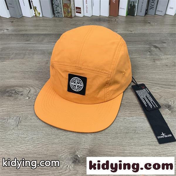 大人気 ナイロン STONE ISLAND コピー ストーンアイランド キャップ オレンジ ロゴパッチ 軽やかスタイル-2