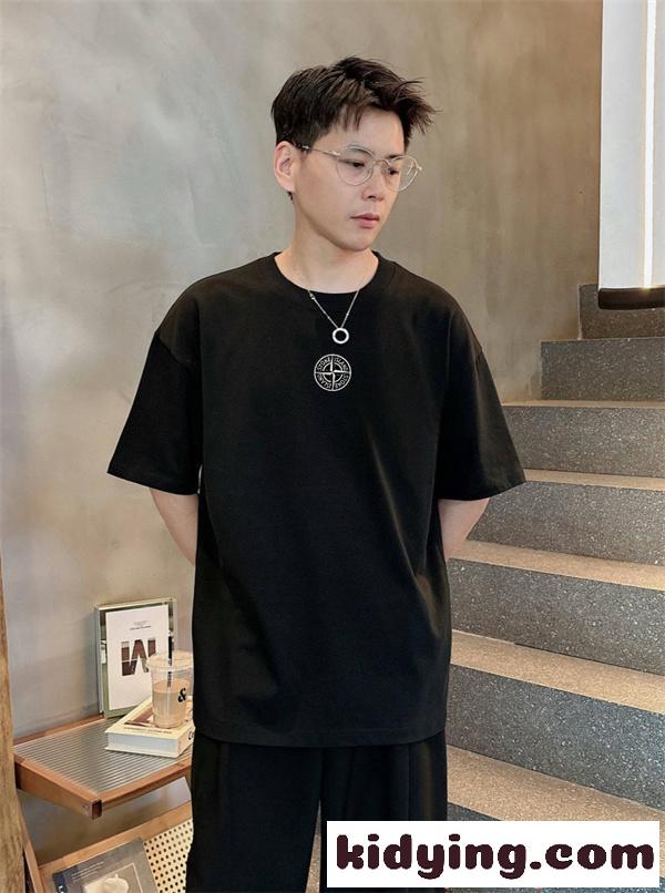 STONE ISLAND ストーンアイランド 偽物 Tシャツ 半袖 ワンポイント ロゴT クルーネック ホワイト 2026新作-2
