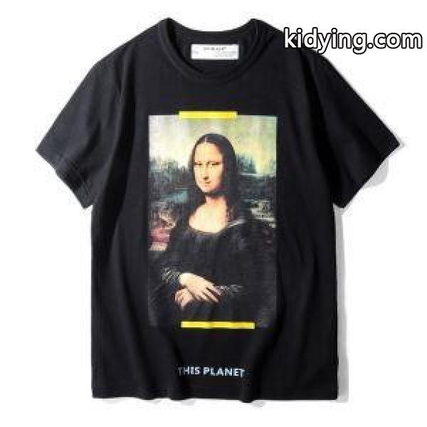 Off-Whiteオフホワイト激安激安Ｔシャツ　メンズ クルーネック Ｔシャツ/MONALISA S/S T-SHIRT モナリザ　　ブラック　ホワイト-0