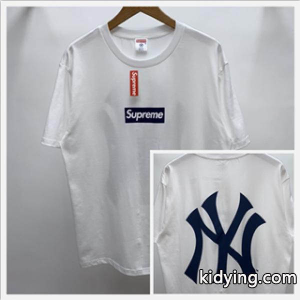 Supreme x New York Yankees シュプリーム通販 半袖tシャツ ストリート感 幅広いコーデで活躍-0