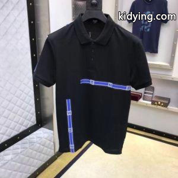 フェンディ tシャツ コピーFENDI新作入荷新品コットン素材Ｔシャツビジネスシーンブラックホワイト普段着お仕事用-0