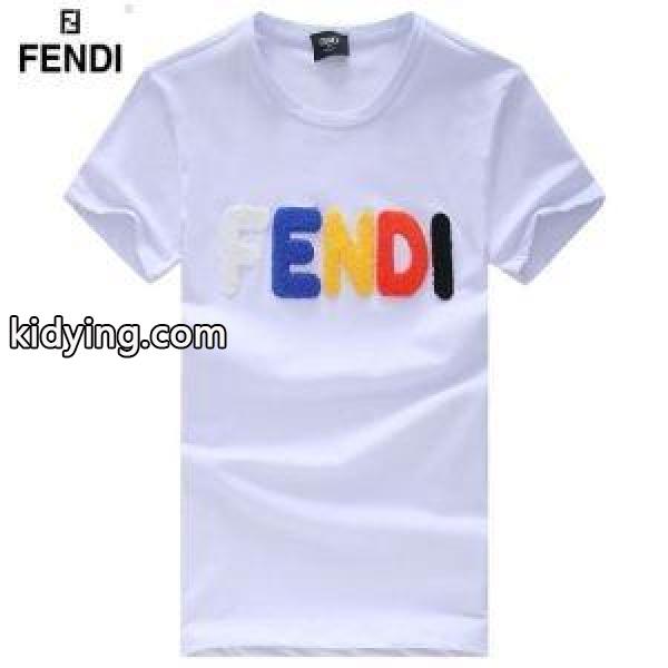 激安大特価得価爽やか吸汗速乾夏Tシャツ男性トップスブラックホワイトイエローグレーFENDIフェンディ スーパー コピー-1