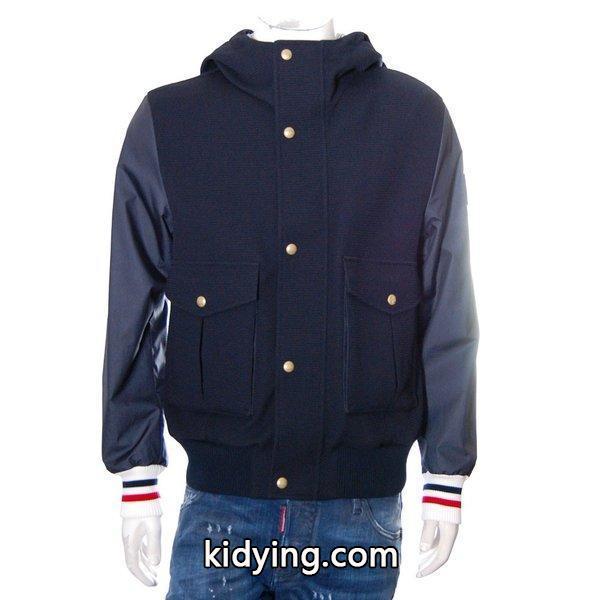 (モンクレール ガムブルー) MONCLER GAMME BLEU ウールジャケット ブルゾン ナイロン袖 切り替え 4060480-84965-778 ネイビー :4060480-84965-778:AtseiS - 通販ショッピング-0