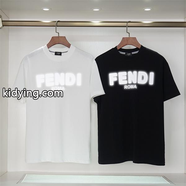 フェンディ tシャツ コピーFENDI激安大特価新品型崩れなく毛玉防止Tシャツアメカジストリートブラックホワイト-0
