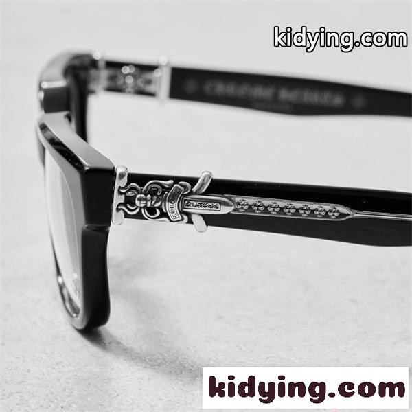 クロムハーツ Chrome Hearts VAGILLIONAIRE II コピー メガネ フレーム スクエア シャープ ブラック シルバーテンプル 重厚感 高級アイウェア-3