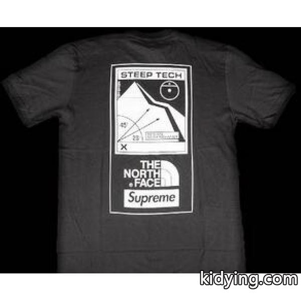 適度に厚みのあるシュプリーム ノースフェイススティープテック 柔らかく Tシャツ ブラック_半袖Tシャツ_メンズファッション_スーパーコピーブランド激安通販 専門店-0