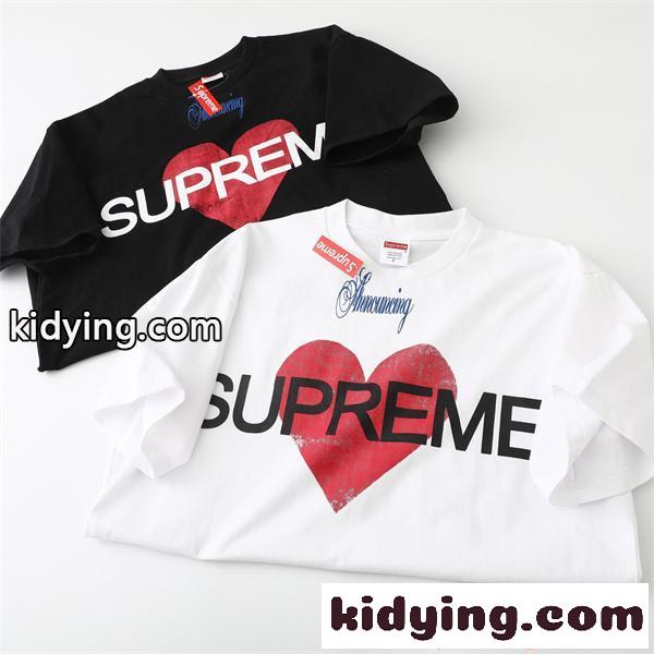 半袖Tシャツ SUPREME ブラック シュプリーム コピー ホワイト ハートロゴ プリントデザイン コラボ風 ストリート-9