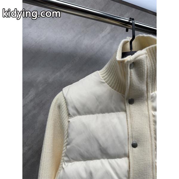 Thom Browne 偽物 秋冬コントラスト豊かな 定番 ネイビー ニット拼接 ダウンジャケット トムブラウン-5