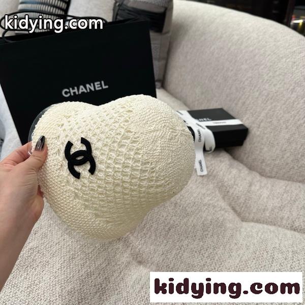 2026新作 CHANEL シャネル 透かし編みバケットハット レディース サマーニット帽 軽量通気性 ワイドブリム ココマークデザイン-14