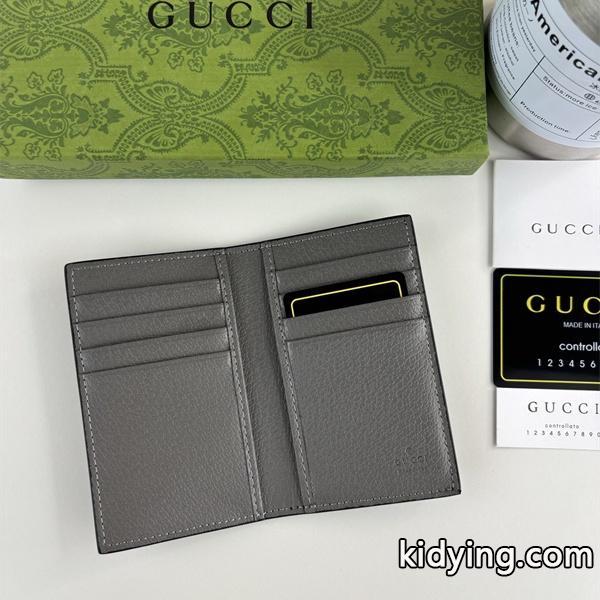 グッチ コピー 名刺入れ GGスプリーム キャンバス グレー シルバーGGロゴ N級品 メンズ GUCCI-1