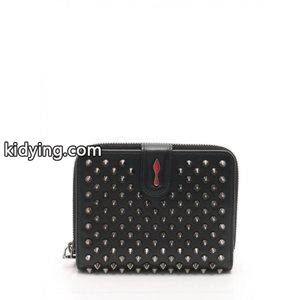 クリスチャンルブタン Christian louboutin 二つ折り財布 パネトーネ コンパクトウォレット 黒 小物 レザー 1165079 スパイクスタッズ PANETTONE レディース :114-201807200549:ブランド古着販売のベクトル - 通販ショッピング-0
