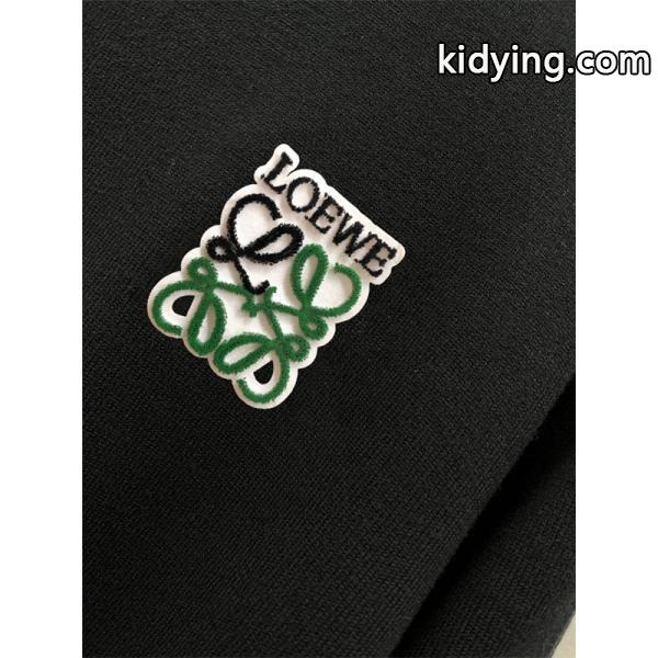 ロエベ LOEWE 偽物 タートルネックニット グリーンロゴ刺繍 魅力的で洗練された高級ウールセーター-2