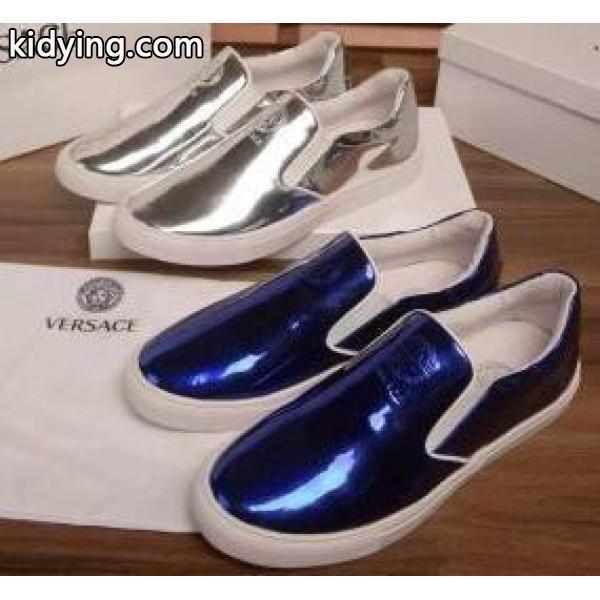 光沢感があるオシャレなバロックスリップオン ヴェルサーチ コピー 人気 スニーカー メンズ VERSACE シルバーとブルーの2色選択可能 カジュアルシューズ_ヴェルサーチ VERSACE_ブランド コピー 激安(日本最大級)-0
