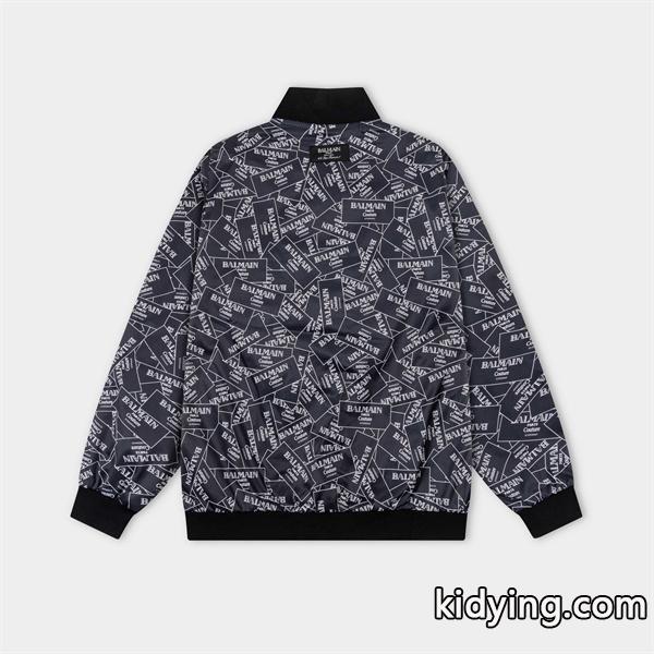 ネイビー 满印ロゴ パイロットジャケット バルマン BALMAIN コピー 秋冬ストリート 注目-0