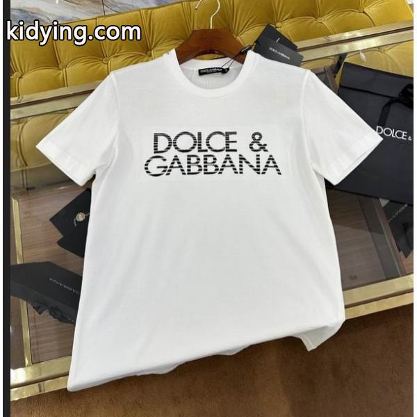 ドルチェ&ガッバーナ コピーDolce&Gabba限定セール高品質カジュアル感満点メンズTシャツライトピンク黒白-0