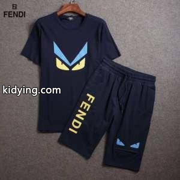 海外セレブ愛用 2015 フェンディ FENDI 半袖Tシャツ 上下セット 4色可選_フェンディ FENDI_ブランド コピー 激安(日本最大級)-2