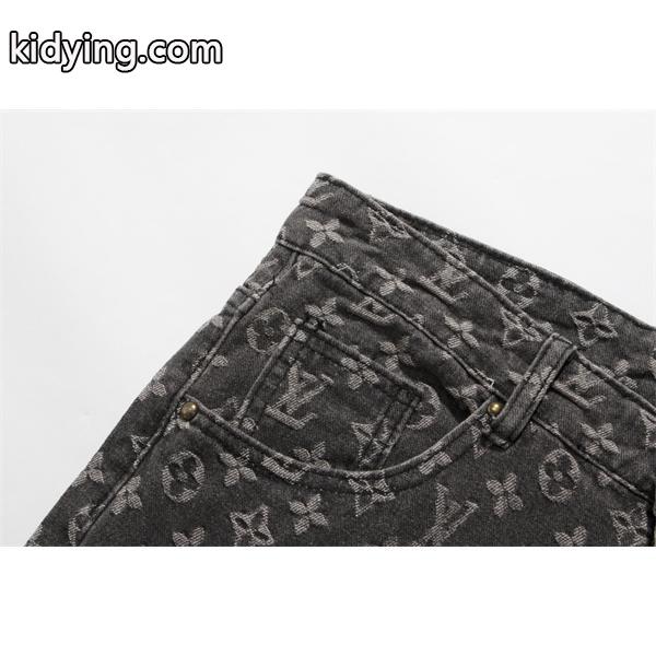 入手困難 上質 モノグラム プリント LOUIS VUITTON ルイヴィトン コピー デニムパンツ-3
