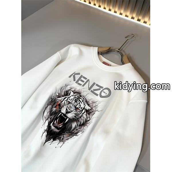 ブラック 白虎プリント ケンゾー パーカー KENZO スーパーコピー 2025秋冬コーデ 期間限定 万能 保温効果-3