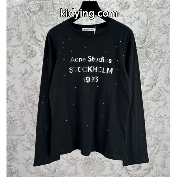 ☆Acne Studios 1996☆ロゴアークスタジオ長袖tシャツコピー☆2025人気秋冬流行り新作-0