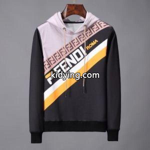 人気セール低価スポーツウェアスウェットパーカー紳士服FENDIフェンディ 服 激安着回しの効くブラックホワイト-1