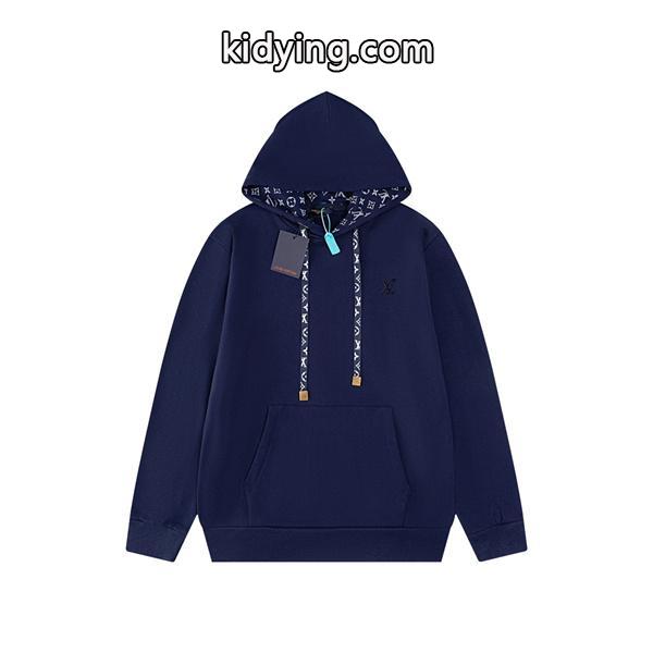 ルイ・ヴィトン LOUIS VUITTON コピー 花柄ローププリント フーディ パーカー 帽子プリント+フロントラインストーン加工 高級ジャカードドローコード 使用感柔らかく上質な仕上がり-0