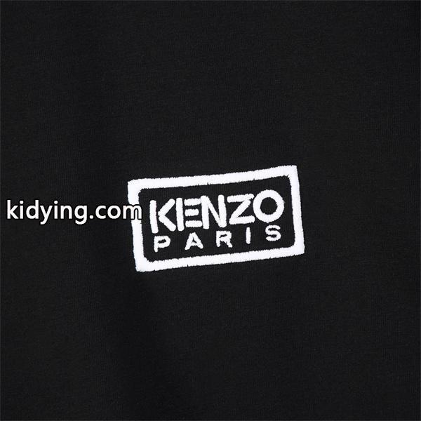 ケンゾー ブラック 起毛 スモール KENZOロゴ クルーネックスウェット コピー 秋冬 シンプル トレンド-3