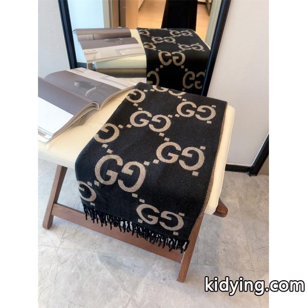 人気総柄 GUCCI グッチ コピー ストール ブラック系 大人モード ユニセックス-3