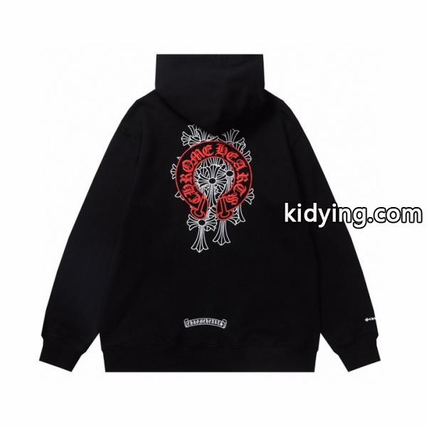 CHROME HEARTS コピー ジップパーカー 都会的 鮮烈 レッドホースシュー ブラック クロムハーツ-0