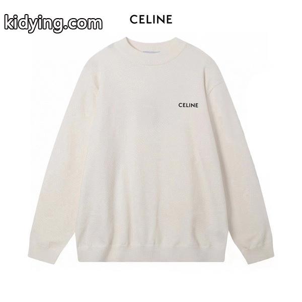 2025秋冬 セリーヌ コピー CELINE ミニロゴ セーター ホワイト×ブラック 上品-1