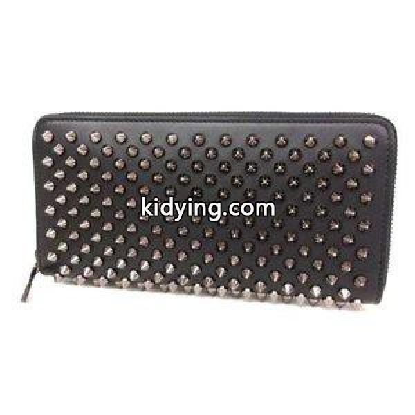 クリスチャンルブタン Christian louboutin パネトーネ ウォレット スパイク スタッズ 長財布 ラウンドファスナー カーフ ブラック 黒 1175099 :015-901804120027:ブランド古着販売のベクトル - 通販ショッピング-0
