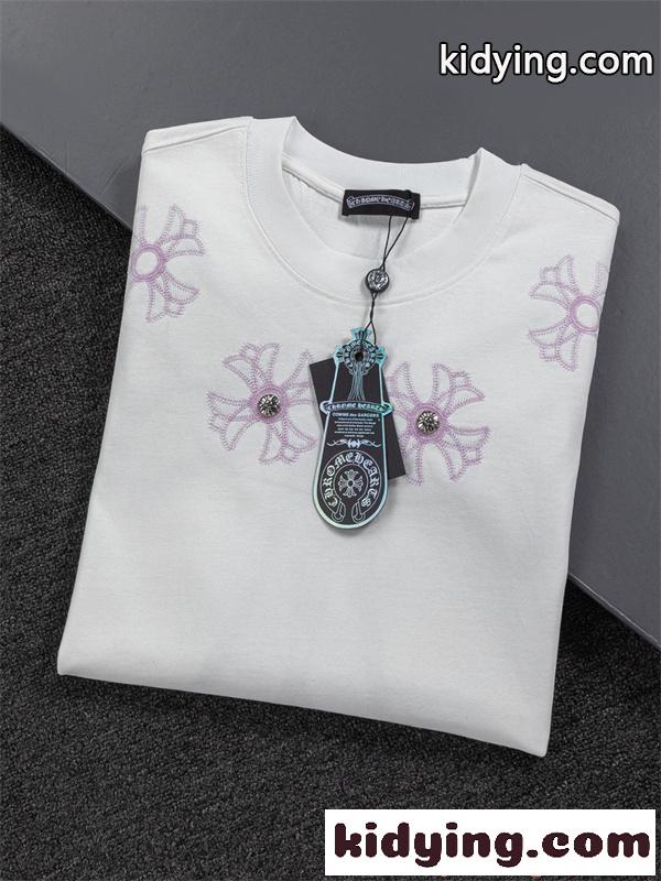 話題 刺繍 ブラック 半袖 CHROME HEARTS Tシャツ アート感 個性 ストリート クロムハーツ コピー-3