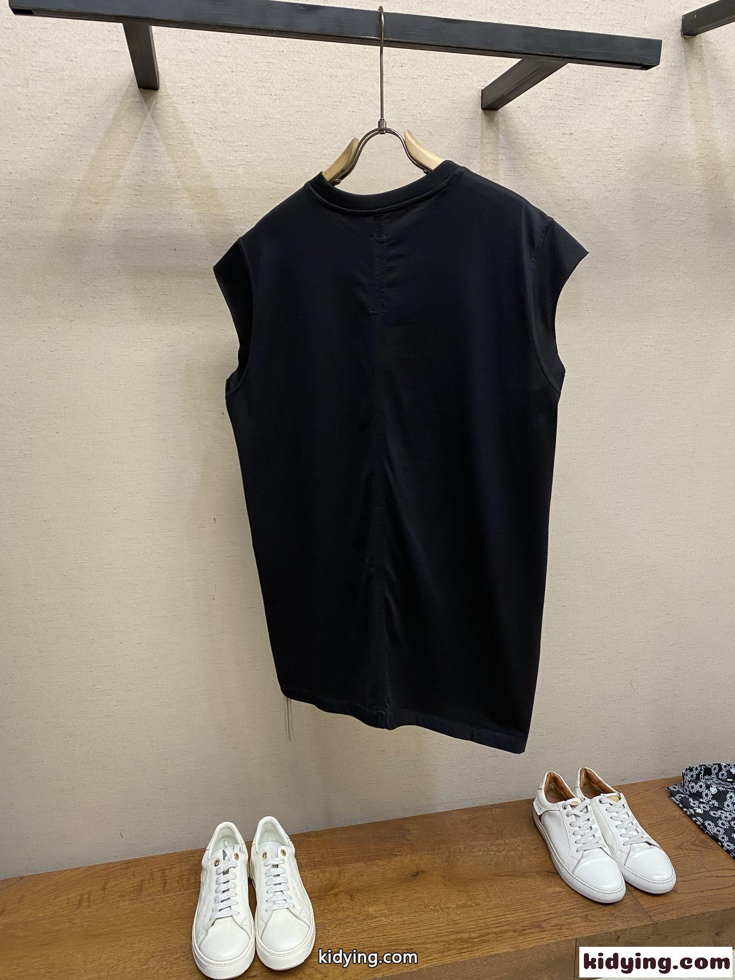 春夏新作!純綿バイカラープリントタンクトップリックオウエンススーパーコピーRick owens26ss春夏-1