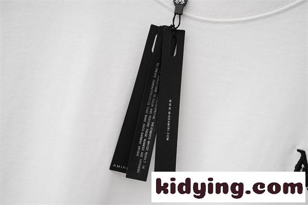 ミニロゴ 刺繍デザイン クルーネック ベーシックフォルム AMIRI アミリ コピー 半袖Tシャツ 上質カジュアル-8