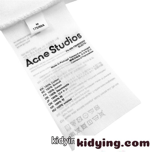 ダメージ加工 ロゴプリント ACNE STUDIOS アクネ ストゥディオズ コピー Tシャツ 半袖 ホワイト カジュアル-8