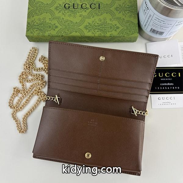 グッチ コピー チェーンウォレット GGスプリーム ホースビット ホワイトレザー 上品 エレガント GUCCI-1