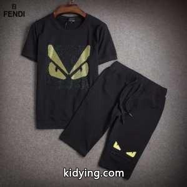 人気ブランド 2015 フェンディ FENDI 半袖Tシャツ 上下セット 2色可選_フェンディ FENDI_ブランド コピー 激安(日本最大級)-1