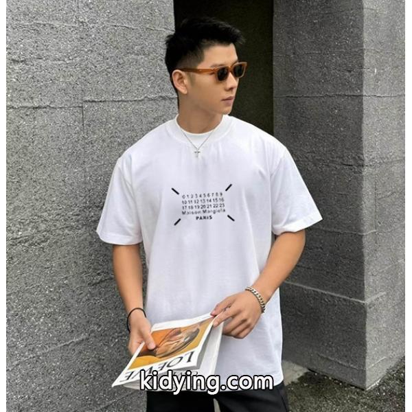 人気Maison Margielaメゾン マルジェラTシャツコピークルーネック半袖服おしゃれメンズ逸品-0